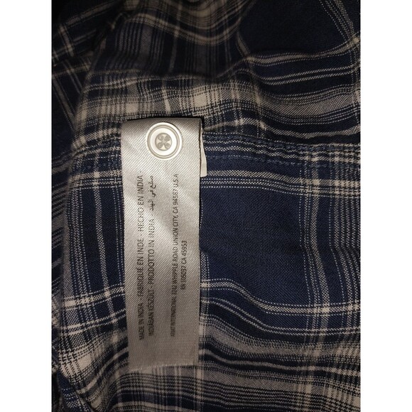 Ariat Shirt Mens Large Blue Plaid Heavyweight Retro Fit Pearl Snap Work - Picture 8 of 8